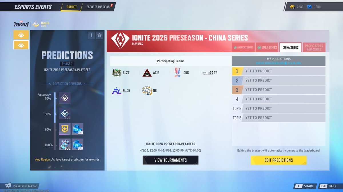 Vodible's tweet image. Speaking of playoffs. Predictions for Asia and China are now live in game! #MarvelRivals