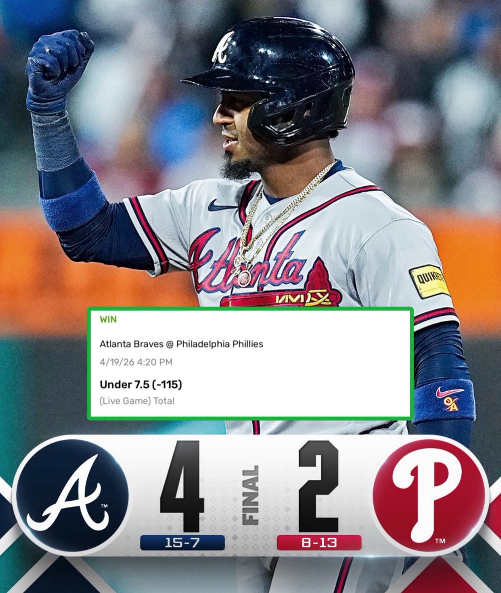 Cash ! Under 7.5 Runs 💰

#BravesCountry vs #RingTheBell