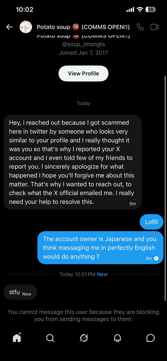 LMoneyshack's tweet photo. Total bummer Japanese artist I follow got their account hacked shitty scammer tried to message me in perfect English and blocked me from their account that’s lowkey annoying if the artist gets their stuff back I won’t be able to see it https://t.co/oR1j2UsrCD