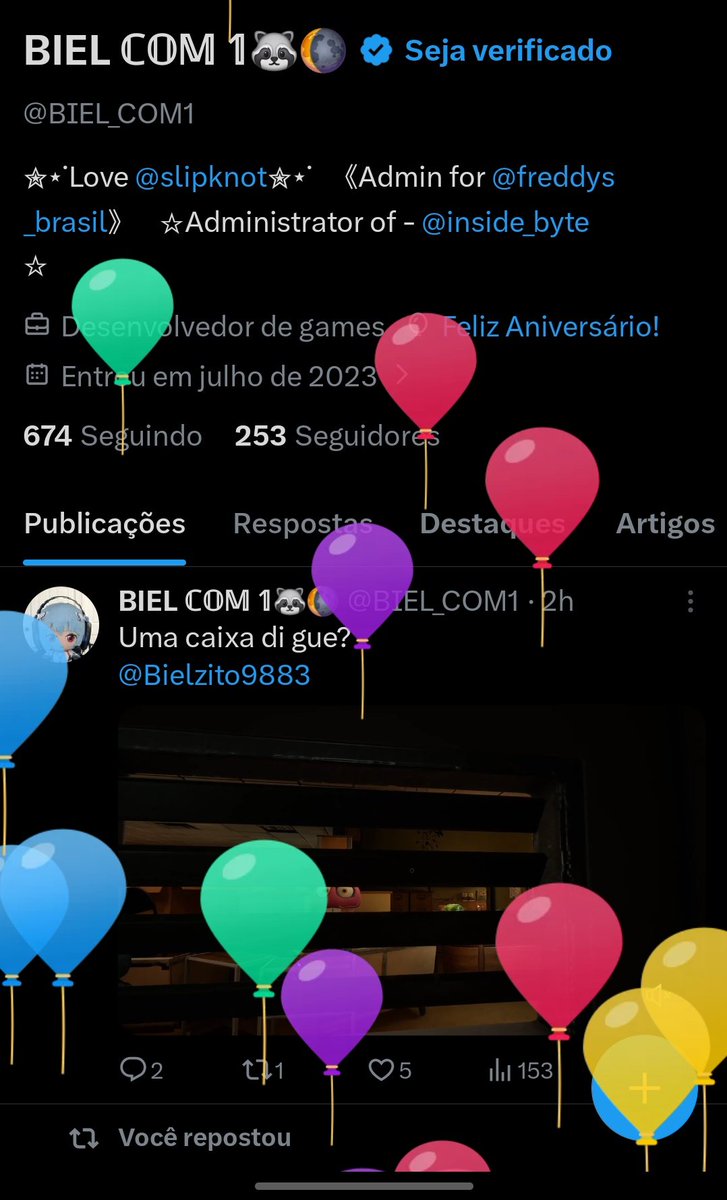 BIEL_COM1's tweet photo. Balões 🤓☝️ https://t.co/ZSrXtvtuiU