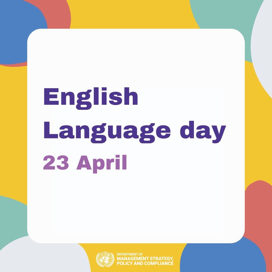 UN_MgmtStrategy's tweet image. 23 April is English Language Day at the UN
Celebrating English as a language of international communication, diplomacy, and global cooperation.
#EnglishLanguageDay #Multilingualism #UN