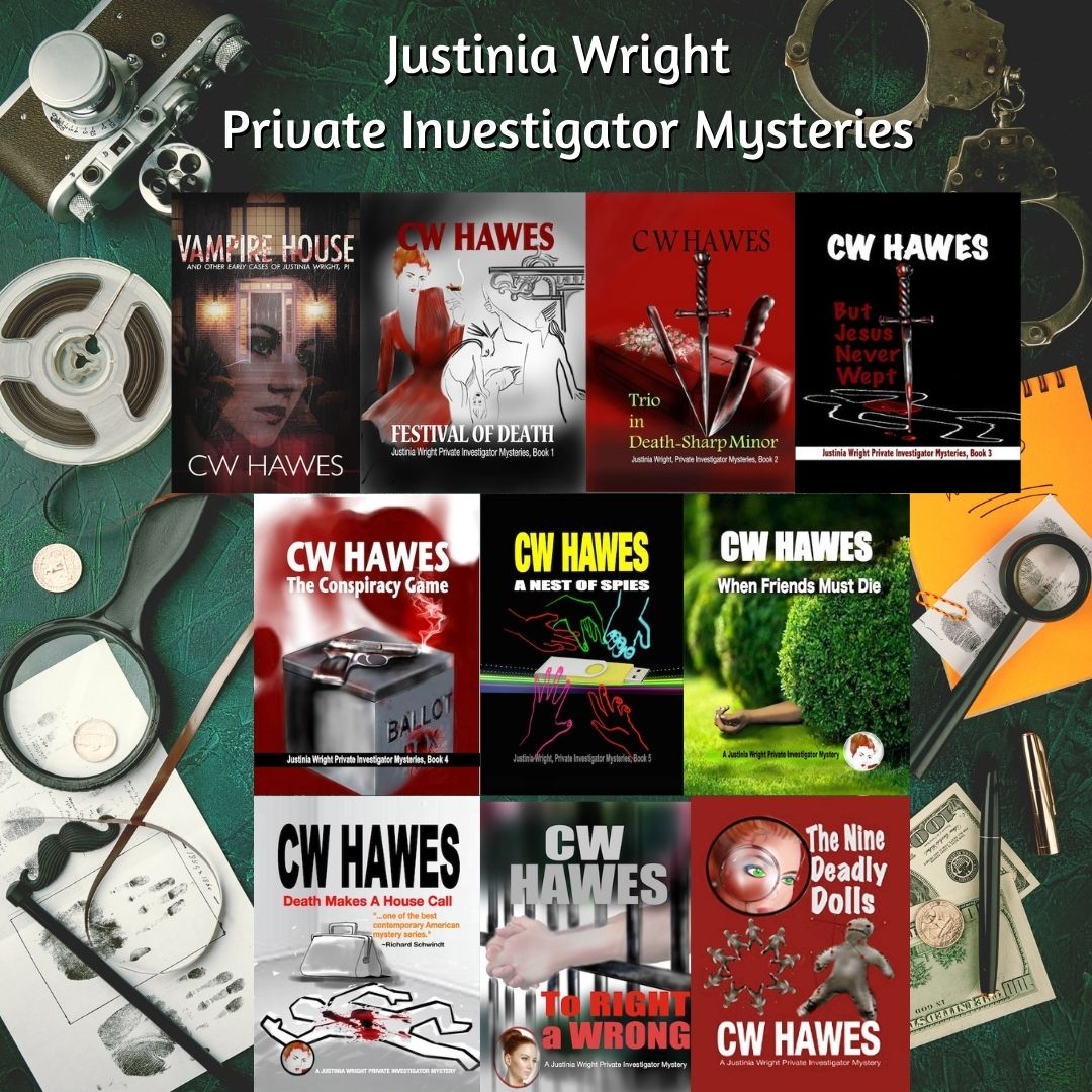 cw_hawes's tweet image. If you haven't met Justinia Wright, you are missing out on a terrific series. —Richard Schwindt @rgschwindt

JUSTINIA WRIGHT PRIVATE INVESTIGATOR MYSTERIES amazon.com/dp/B07F7PBHY8 

#privatedetective #MysteryLovers #bookrecommendations #traditionaldetective