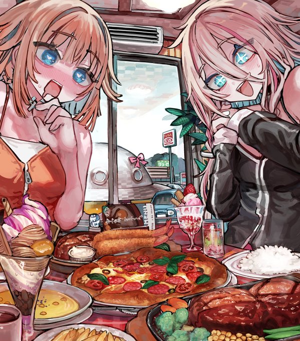 ファミレスで豪遊するいあおね 