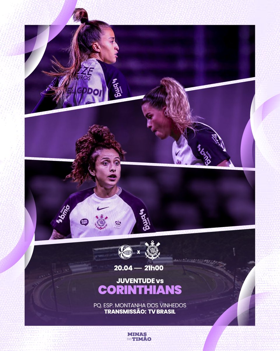 HOJE TEM CORINTHIANS FEMININO!
Dia de Brabas no Brasileirão Feminino!!! 🏟️

⚽ Juventude X Corinthians 
⏰ 21:00
📅 20/04/2026
🏟 Pq. Esp. Montanha dos Vinhedos
📺 Transmissão: TV Brasil

PRA CIMA, BRABAS! VAI, CORINTHIANS! 🏴🏳️

#BrasileirãoFeminino #AsBrabas #Corinthians #MDT