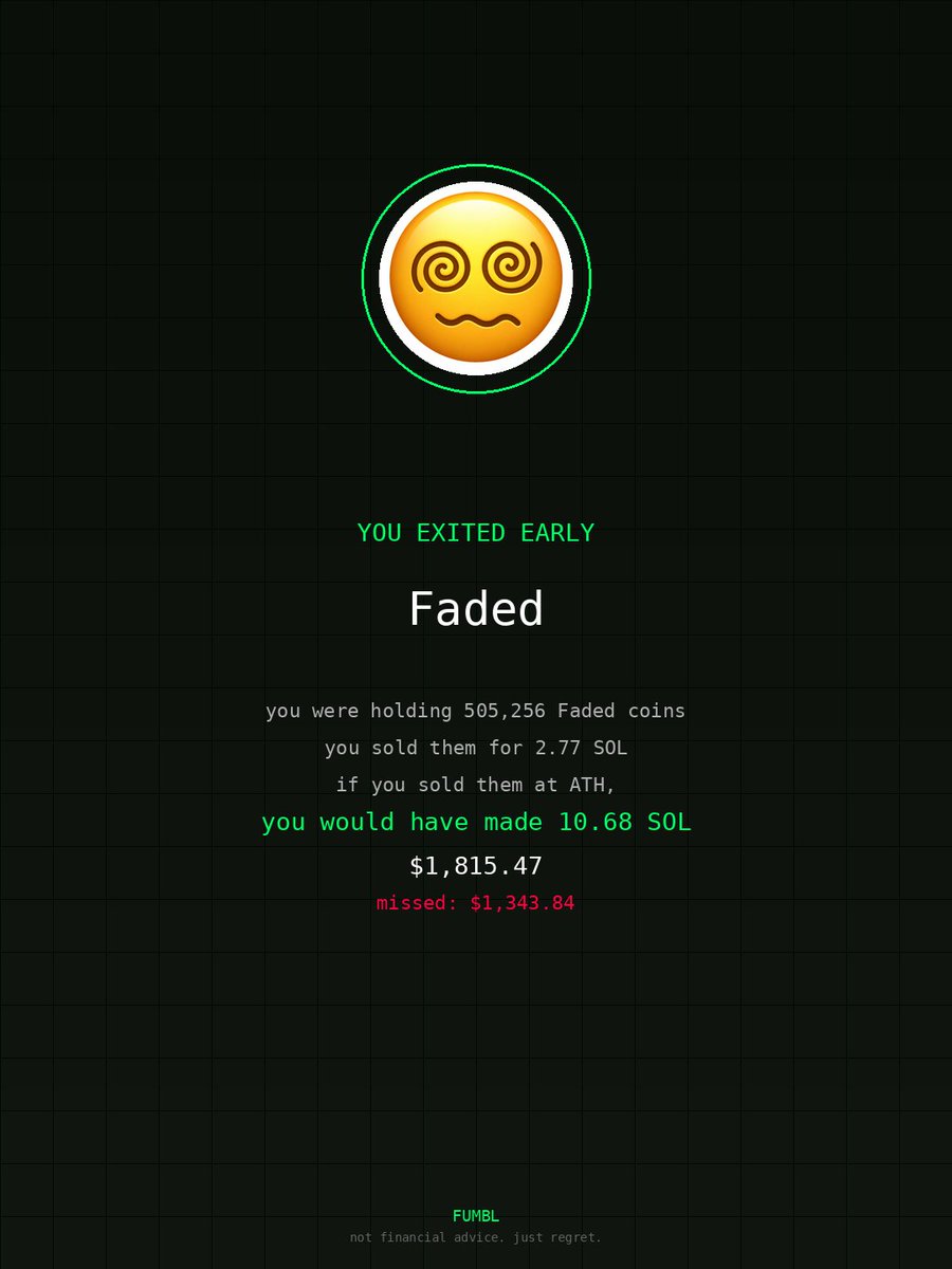 Caboto123_'s tweet image. Peeped fumbledbags.lol only to see I didn't cash out on $Faded 
coulda been up 

57VVQcw9fmMqRUdB4mhdMcbCpWLhGU4SwG3N8wZWpump 
#metamask
#mind