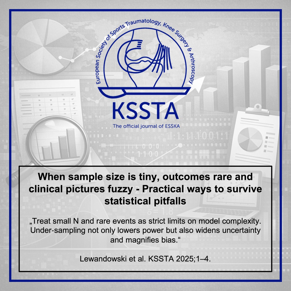 KSSTA's tweet image. This KSSTA editorial highlights practical ways to avoid typical statistical pitalls in orthopedic literature.

#statistics #research #editorial #openaccess #KSSTA

Read here: doi.org/10.1002/ksa.70…