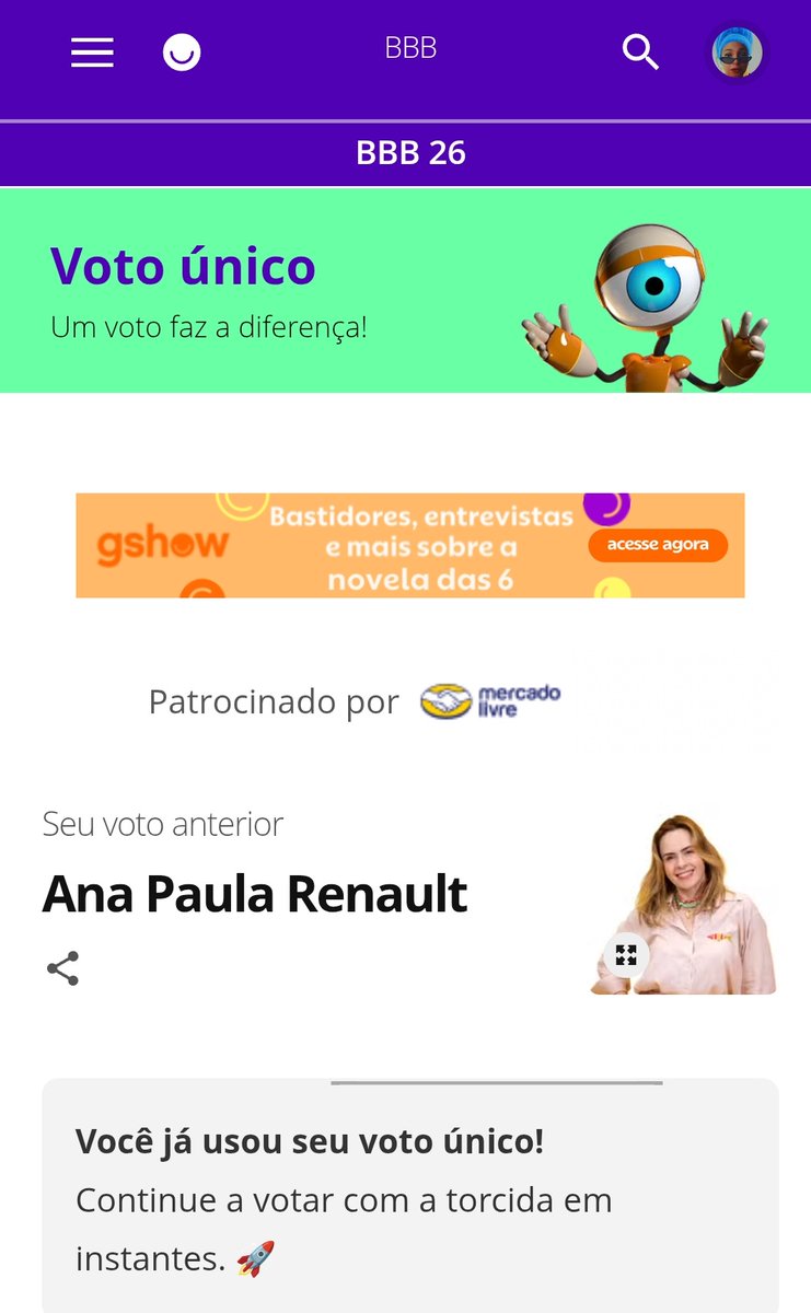 Não existe outra possibilidade. 
Vou dar uns votos da torcida no Juliano. 
#bbb26 #AnaPaulaCampeã