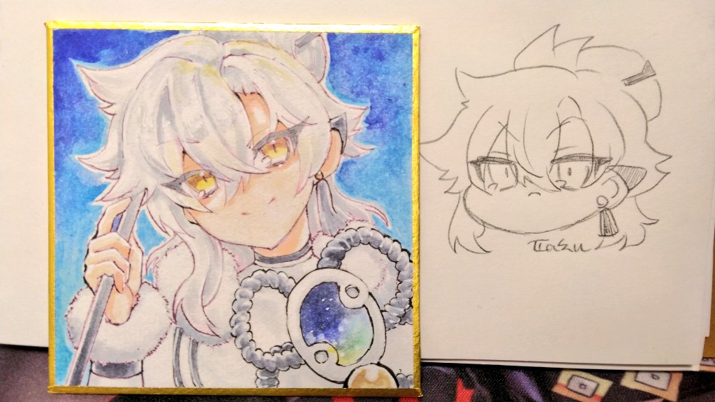 アクキー届きました〜
イベントで頒布予定のアクキー、プレマ、色紙の写真です(色紙は↓に続きます)(1/2)
 #OCGオンリー  #強謙イベント 