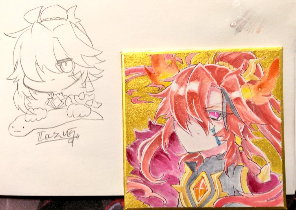 アクキー届きました〜
イベントで頒布予定のアクキー、プレマ、色紙の写真です(色紙は↓に続きます)(1/2)
 #OCGオンリー  #強謙イベント 