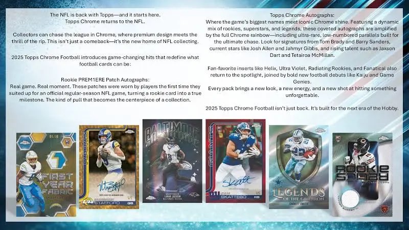TresorSports's tweet image. 2025 #ToppsChrome #NFL #Football Hanger Boxes are still available!

$39 + Shipping!

CALL ☎️ TEXT or DM 📩

20 Cards/Box!
Exclusive Pulsar #Refractor Parallels!

Look for top #Rookie &amp;amp; #Autographs plus #Inserts &amp;amp; #SSP’s that command top $!

#FootballCards #thehobby #SportsCards