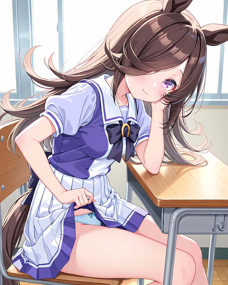 Lisu_2025T's tweet image. 昼あげ(闇)

#ライスシャワー 
#AIart  #ウマ娘