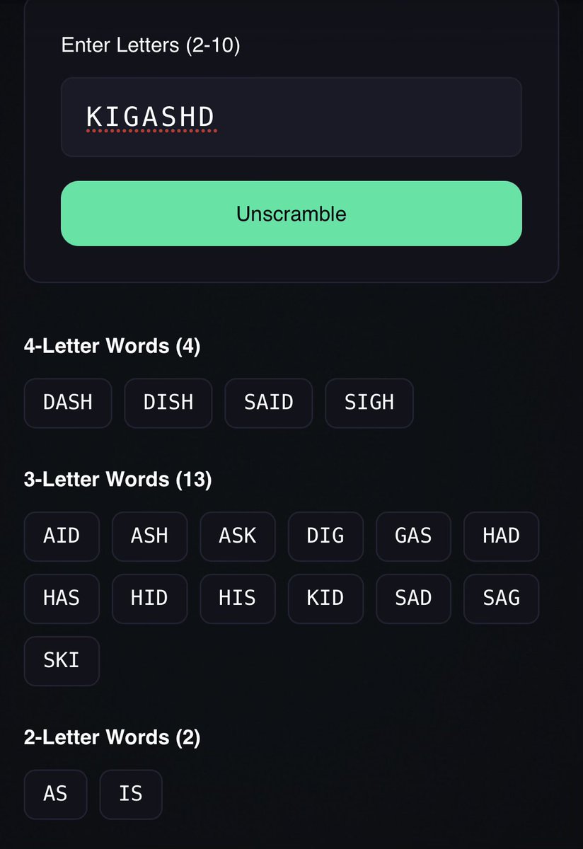 SVNHILabs's tweet image. Word Unscrambler
Enter scrambled letters and find all valid English words. Great for Scrabble, Words With Friends, and crosswords. Frukal.com
#wordunsrambler #wordgames #games #fun #friends