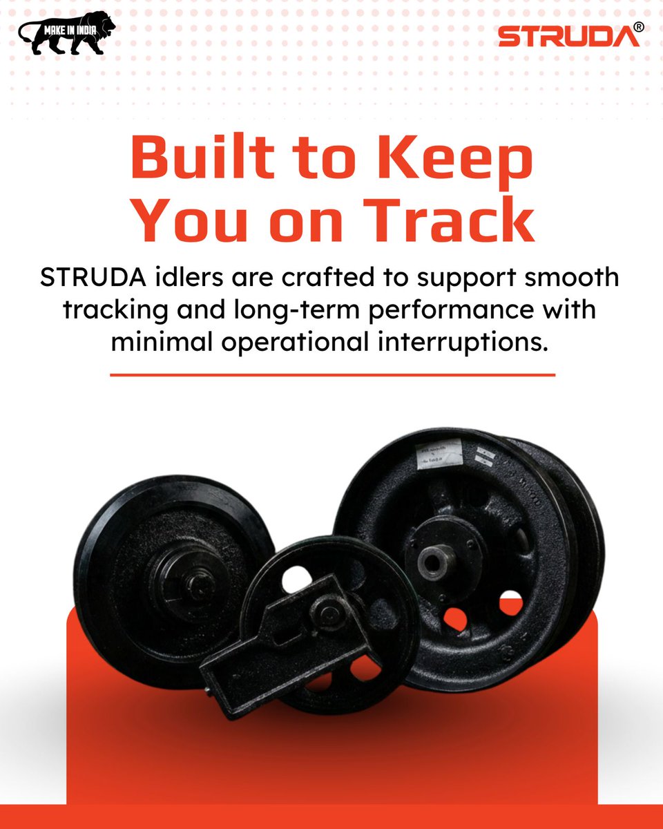 StrudaUC's tweet image. Consistency that keeps projects moving ⚙️
STRUDA idlers ensure smooth travel, better alignment &amp;amp; reduced vibration 💪
Less wear. More stability. Higher efficiency—every day.

Built for reliable performance across every terrain
#STRUDA #Idlers #HeavyMachinery #Construction