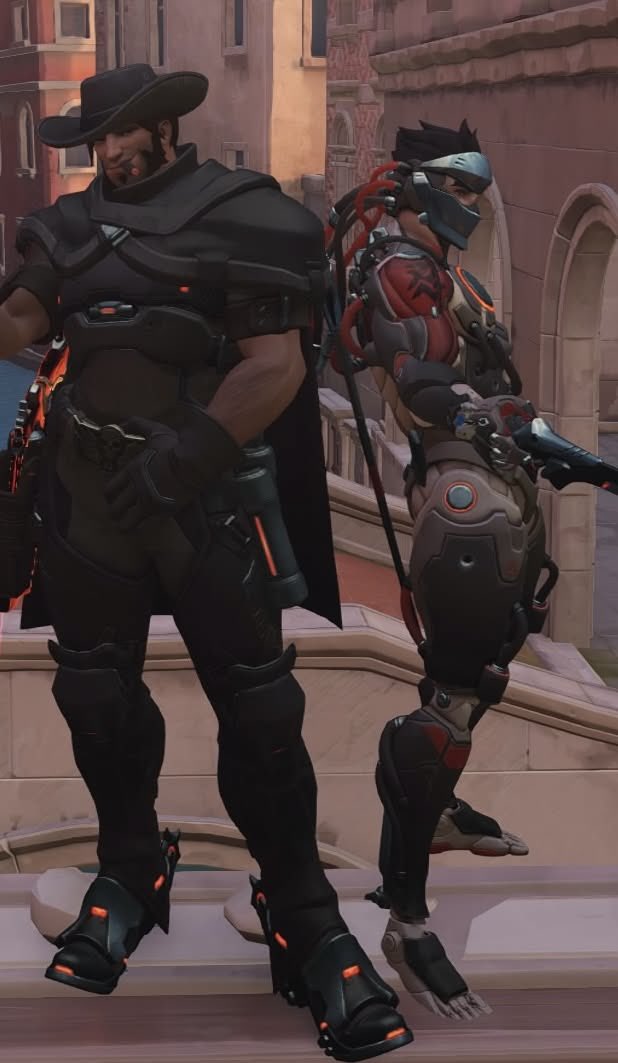 HanzoMcCree's tweet photo. Love my trio #overwatch #gabrielreyes #cassidy #genji #spuriken #blackwatch https://t.co/I6sZaqjpq4