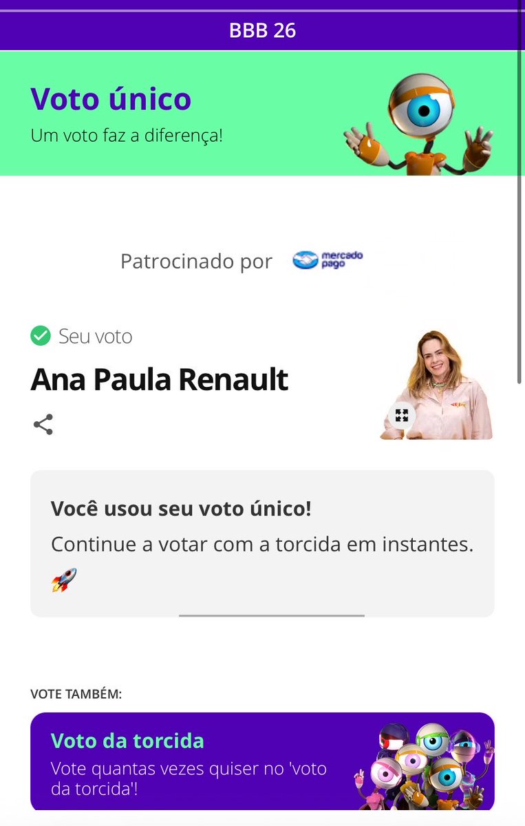 beybaiana's tweet photo. esse voto hoje é pra menina de 2016 que torceu muito por uma mulher que mostrava que a gente pode sim ser o que quiser ser, ANA PAULA CAMPEÃ #BBB26 https://t.co/Dnn8zQOZDY