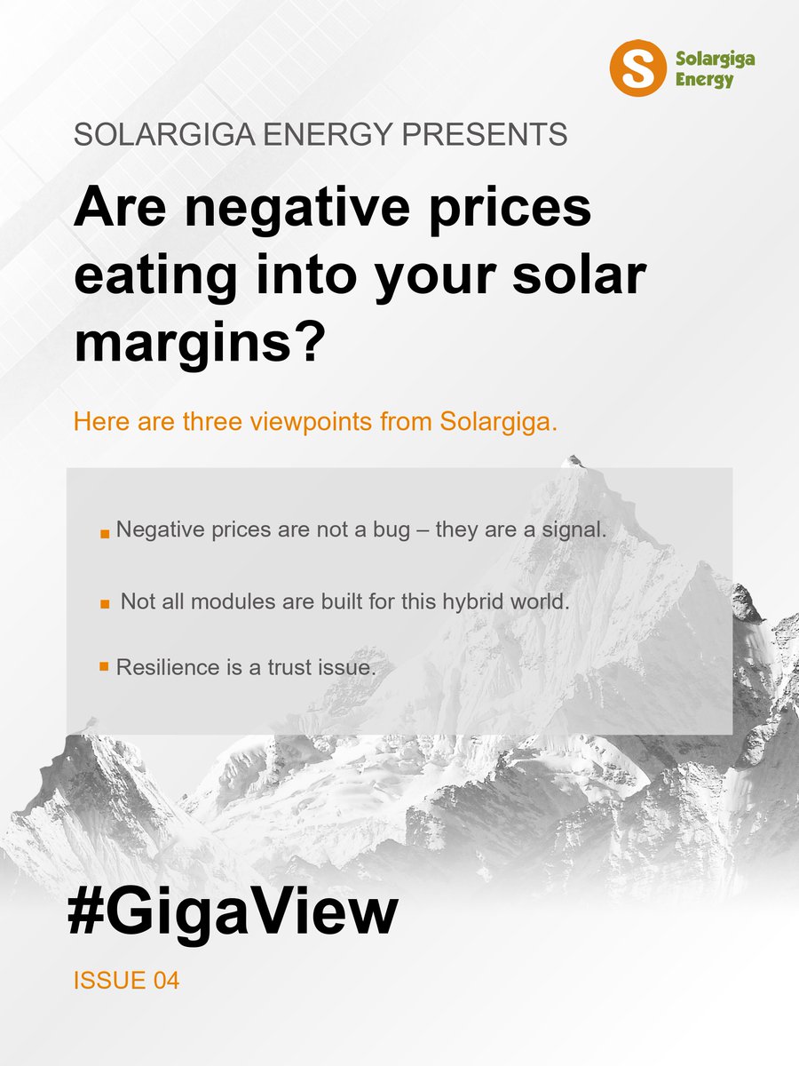 SolargigaEnergy's tweet photo. Are negative prices eating into your solar margins? Here's how leading EPCs are responding.👇
https://t.co/QaMH4HDcHj

#Solargiga #NegativePrices #TOPCon #SolarPlusStorage #EnergyTransition #GridResilience https://t.co/EvNyvoPdZH