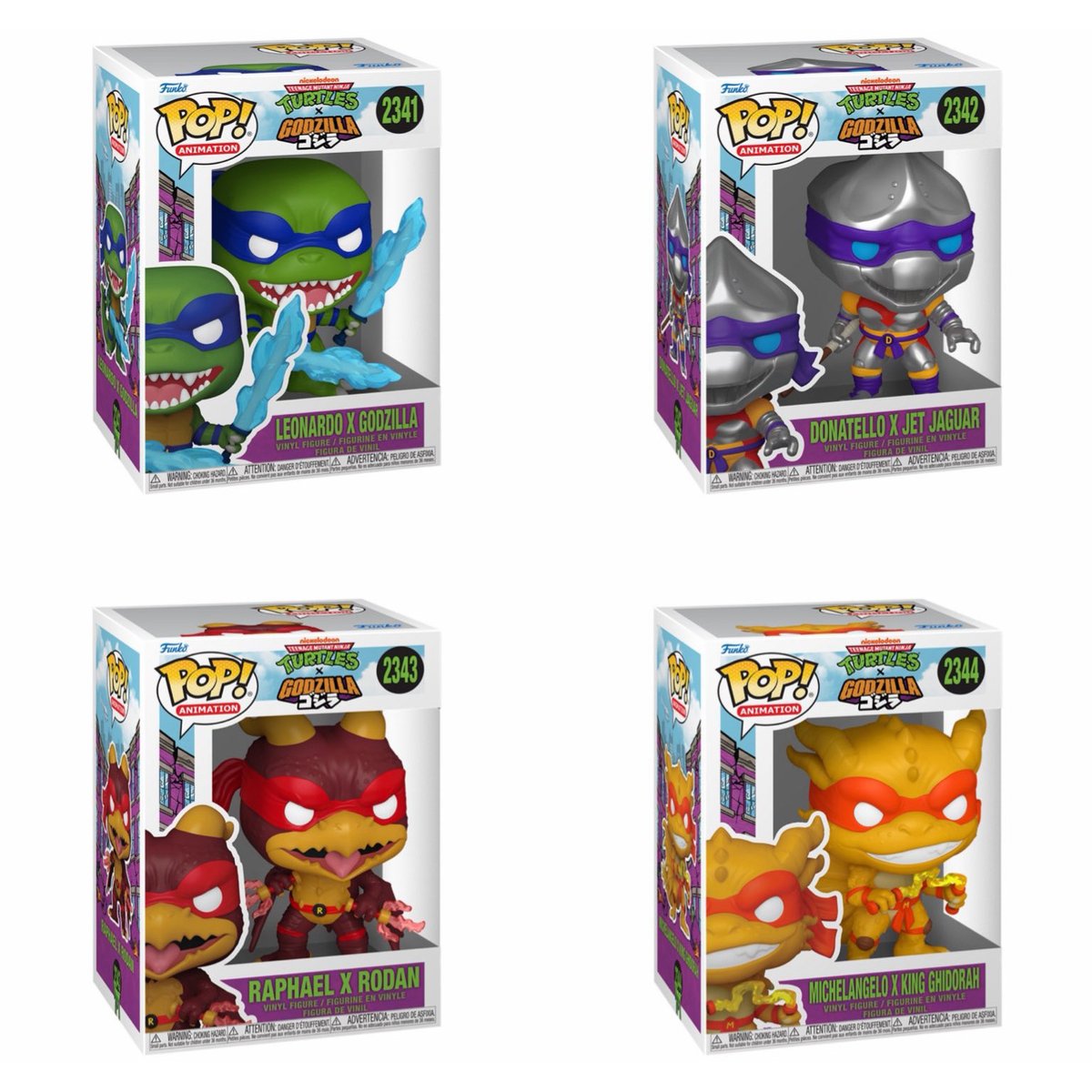 POPs_Today's tweet image. First look at Nickelodeon Teenage Mutant Ninja Turtles x Godzilla POPs! available for pre-order Wednesday
- Leonardo x Godzilla
- Donatello x Jet Jaguar
- Raphael x Rodan
- Michelgelo x King Ghidorah

(via @DisTrackers)
#TMNT #Godzilla #Funko #FunkoPop #Pop