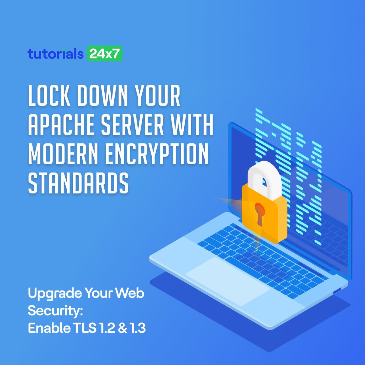 24x7tutorials's tweet image. Still running outdated TLS versions? ⚠️
Learn how to enable TLS 1.2 &amp;amp; 1.3 in Apache and boost your web security instantly.
👉 Read the tutorial: bit.ly/4tlWMbM 
#WebSecurity #Apache #TLS #DevOps