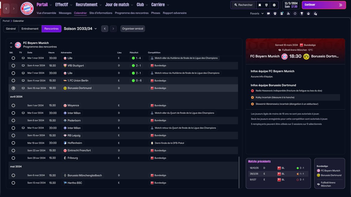 C'est le #MorningBraco ⏰

[S9] #EuropeTour 🇪🇺

<a href="/FCBayern/">FC Bayern München</a> va t'il remporter ses premiers trophées pour notre première saison ? 👀

Club en déficit 💰

📺twitch.tv/bracodu88

De bonne heure et de bonne humeur ☕️

#FM26 #FootballManager