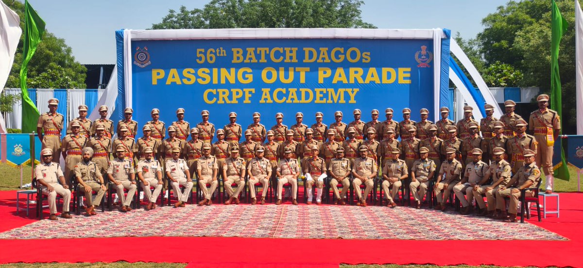 Director's Parade of 46 Trainee Officers of 56th Batch DAGOs was held at CRPF Academy on 20th April 2026. Shri Amit Kumar,IPS,SDG,Director CRPF Academy took the salute &amp; reviewed the spectacular parade in the presence of Sh.Suresh Sharma,IG/Jt.Director &amp; other officers of Academy