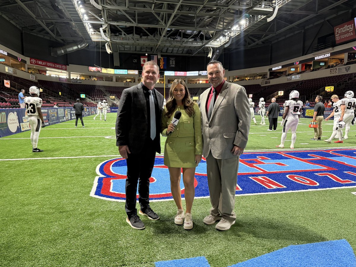 JP_Bcast's tweet photo. What an amazing day in Prescott Valley as the @ArizonaRattlers battled the @NazWranglers! Blessed to work with this amazing @IndoorFL Broadcast Team today in @riggsfootball &amp; @austyniven! 🏜️🏈🔥 https://t.co/gIbgLZfyaY
