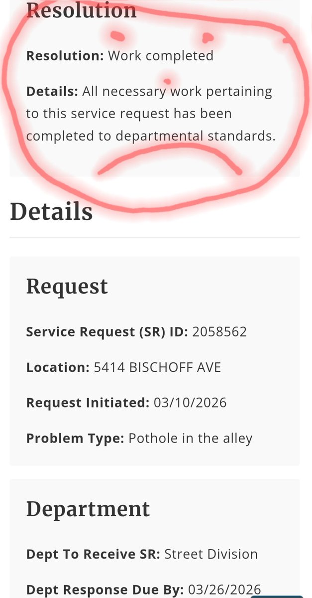 Pascara2's tweet photo. @StlStreets @saintlouismayor @stlcsb after further review #STLSteetsDept closed last month's CSB ticket out, declaring all work was completed 2 Dept's STANDARDS. We have VERY different POT HOLE standards! @CaraSpencerSTL please have Streets review their "standards". https://t.co/Ct8k2Sp3xG