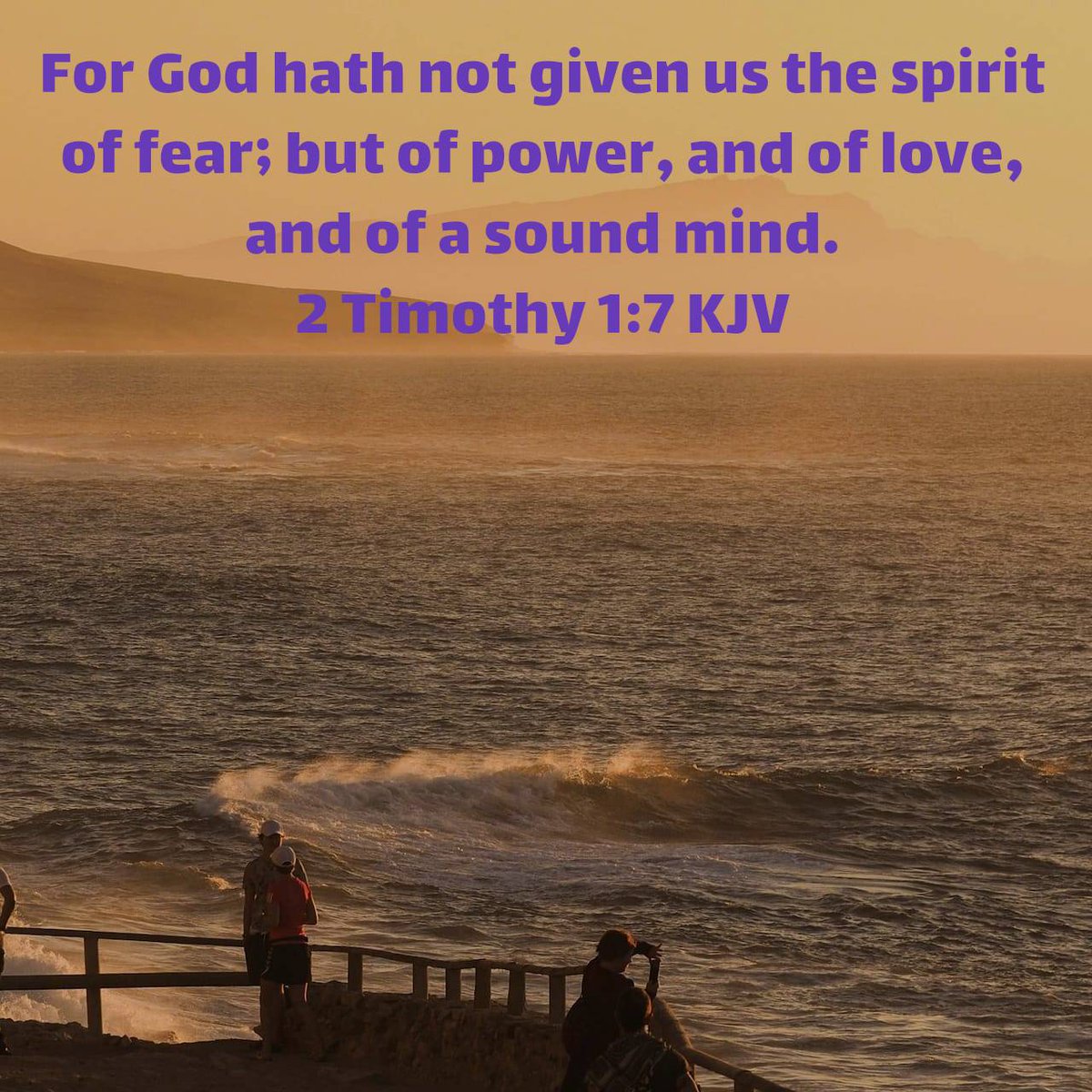 2 Timothy 1:7 KJV
For God hath not given us the spirit of fear; but of power, and of love, and of a sound mind. 

bible.com/bible/1/2ti.1.…