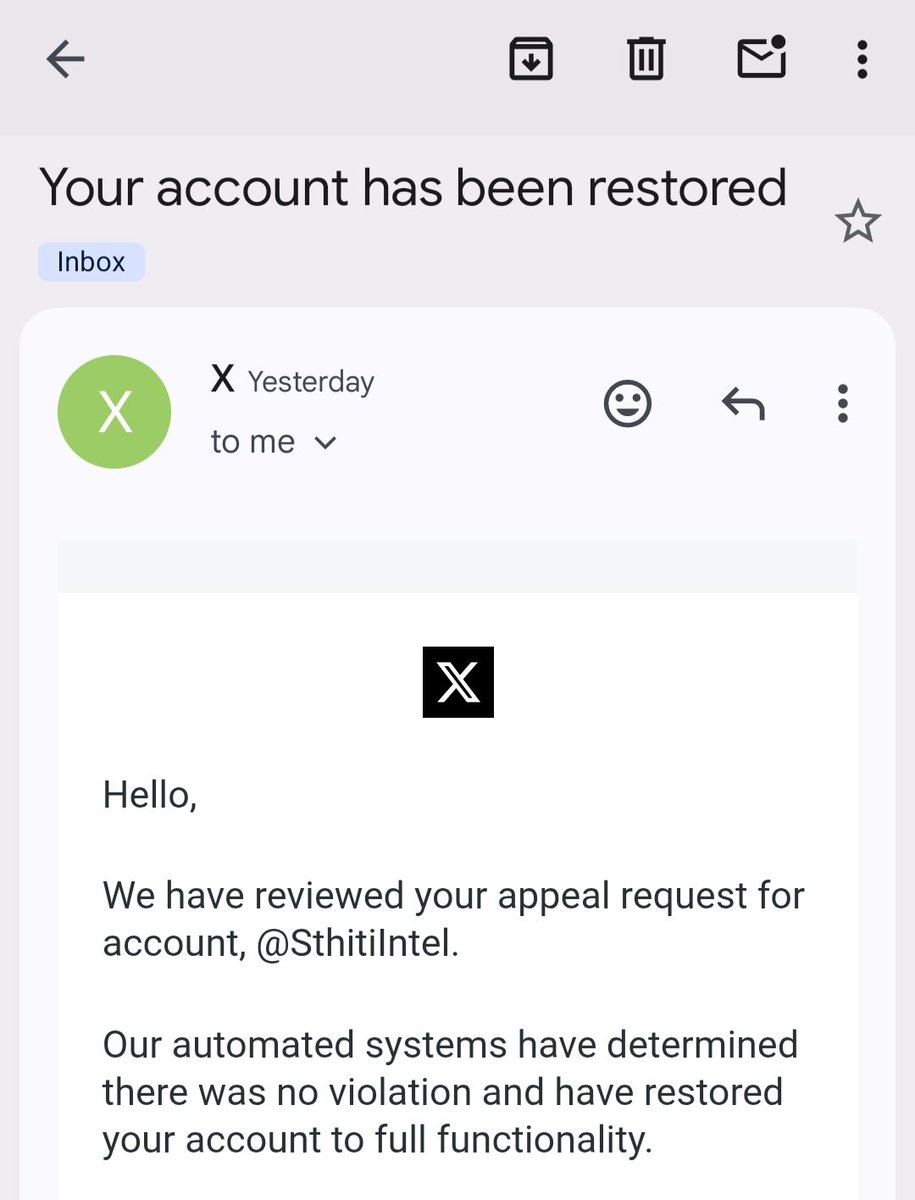 My X Account Restored 😊