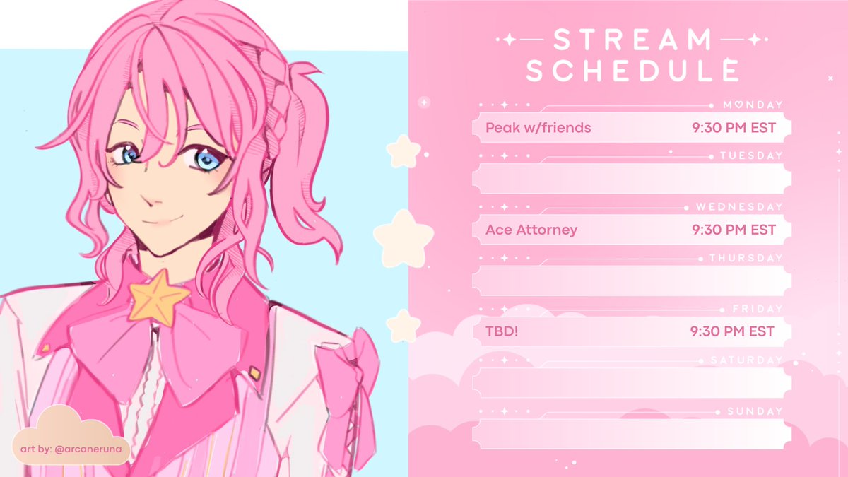 SolaceSinclaire's tweet image. ✨Weekly schedule for 4/20 - 4/26!✨

Climbing (falling from) mountains and serving justice!

#ENvtuber #gaming