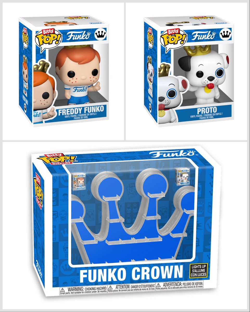 POPs_Today's tweet image. First look at Funko exclusive Funko Crown Lights Up Bitty POP! Display
- Freddy Funko
- Proto

(via @DisTrackers)
#BittyPop #Funko #FunkoPop #Pop