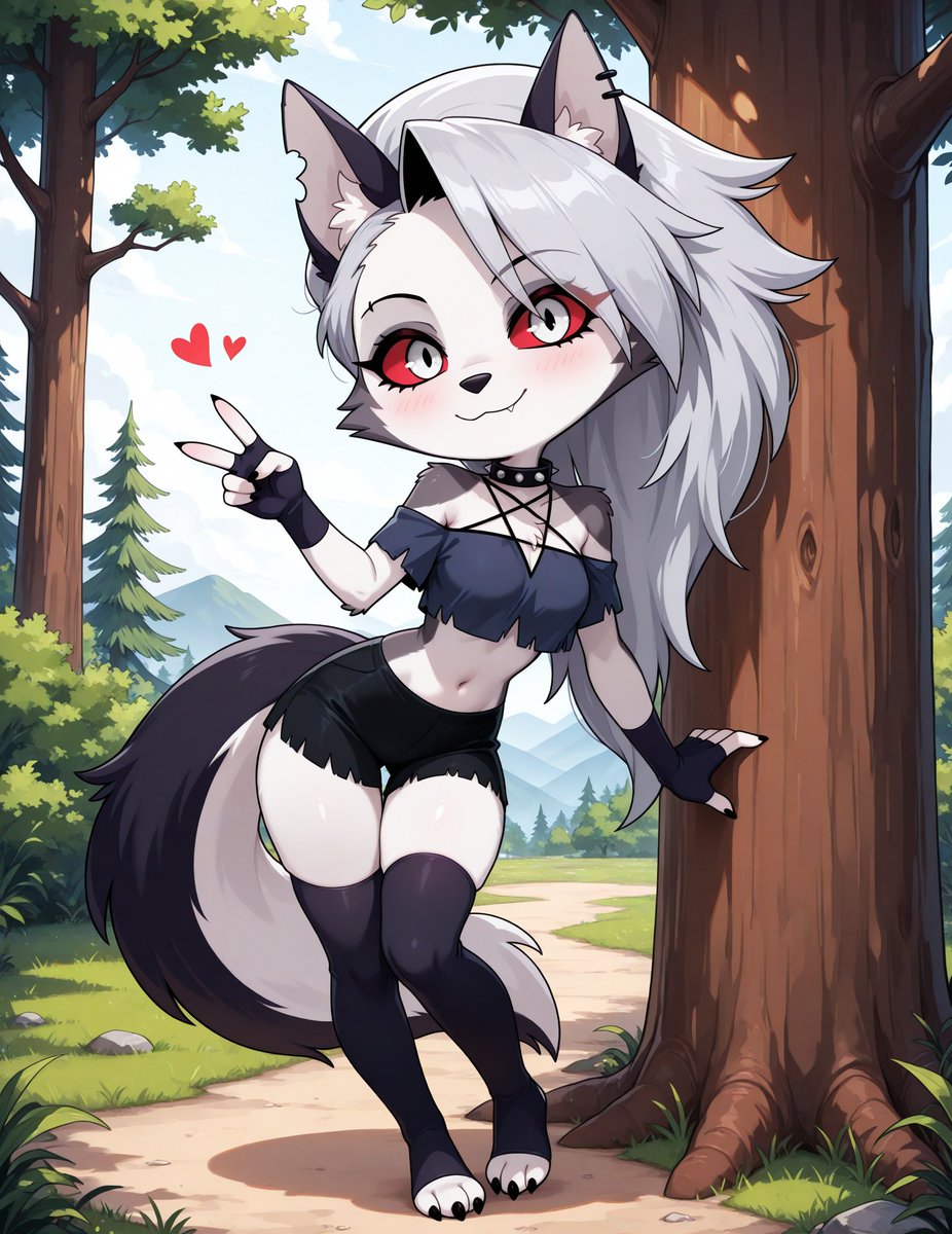 Elryusam's tweet image. #Loona #IAart #IAgenerated #HelluvaBoss #Hellhound #Request