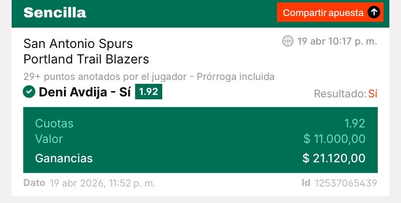 bueno dia redondo. gracias deni avdija.