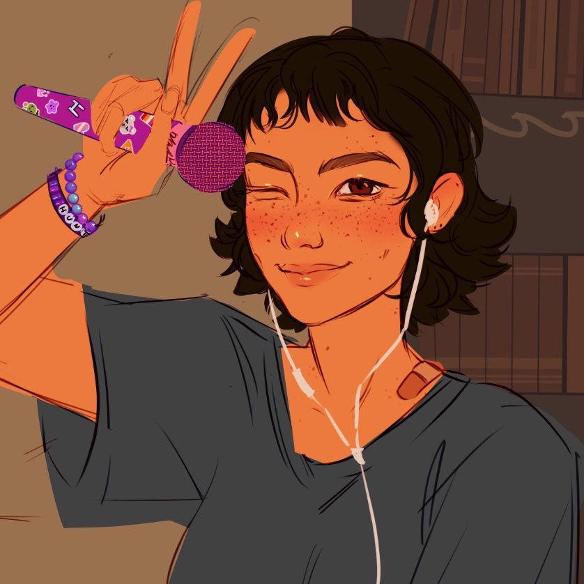 Messy short hair Zoey from drawing I prob won’t finish so throwing into the void for whoever may appreciate her.