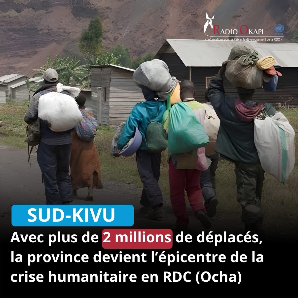 CongoHandicap's tweet image. Sur les 5,61 millions de déplacés internes que compte la RDC, le #SudKivu en concentre à lui seul 44 %, soit environ 2,4 millions de personnes, rapporte OCHA. Une situation liée à la persistance des affrontements armés.
Lire ici ➡️ cutt.ly/ftF8KbVO