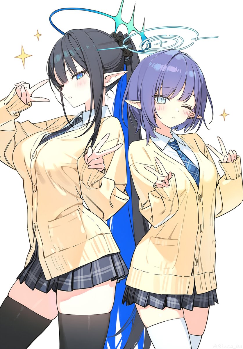 七神リン＆扇喜アオイ
#ブルアカ #BlueArchive