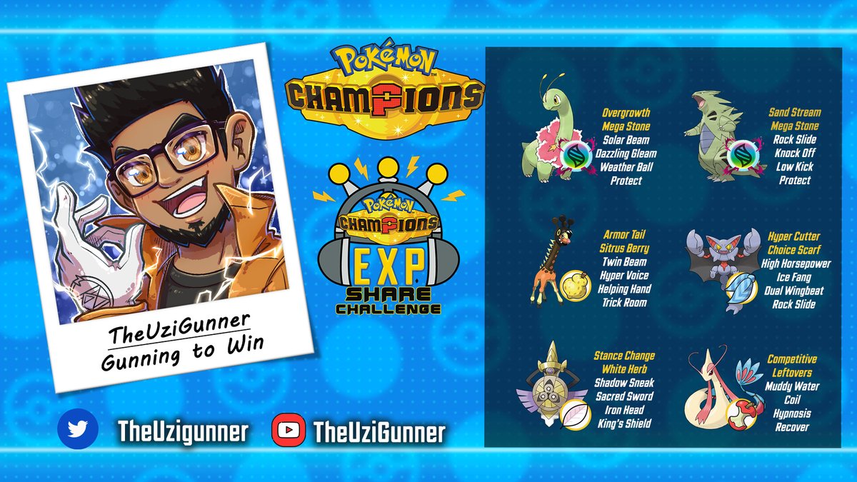 We have our Champion!

The winner of the first ever Pokemon Champions EXP Share Challenge is <a href="/TheUzigunner/">TheUziGunner</a> ! What an amazing night and I'm glad it was taken out by such a unique team. Thankyou so much to all the creators that took part in the event, it was an absolute blast.
