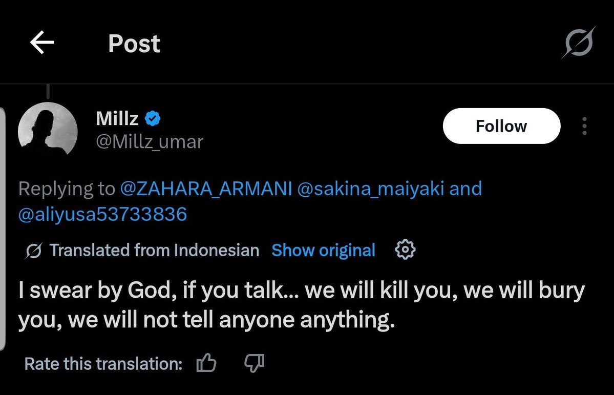 A Berom guy masquerading as Hausa vows to kill and bury a Twitter user over an argument.

Some of these guys are terrorists.