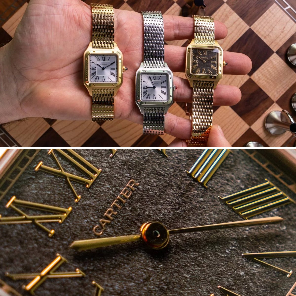 CirujanoGZ's tweet photo. El nuevo Cartier Santos-Dumont, hay una edición especial en la que el dial está hecho de obsidiana mexicana 🇲🇽. 🤩 https://t.co/GzVIu4jMQo