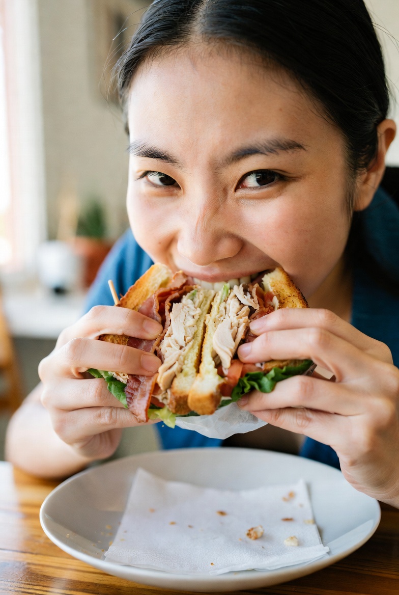 SatansChosen's tweet photo. People really underestimate how much a good sandwich can lift your spirits. I had this amazing turkey club from that little shop down the street and it was like a hug for my stomach. Crazy how something so simple can feel so good. https://t.co/ZzRtgy7nZE