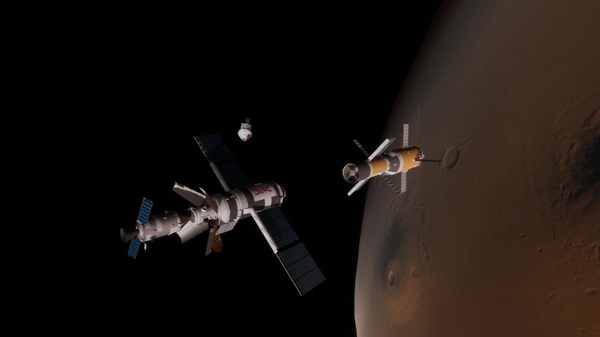 BootleSquared's tweet photo. My take on Ares from Stephen Baxter's "Voyage"

Kerbalism and boiloff was a pain to manage 
#kerbalspaceprogram https://t.co/zqGVQ7TiE0