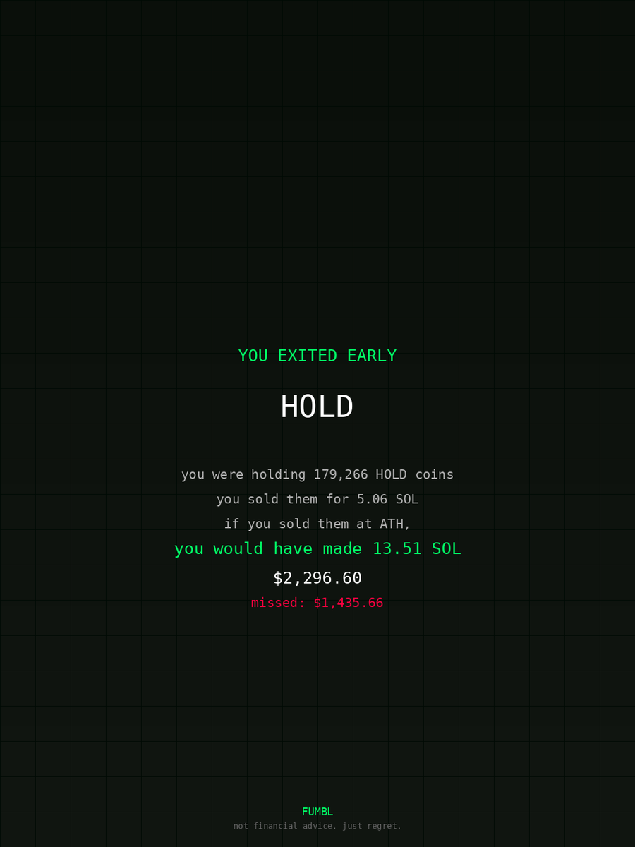 Quetlin24's tweet image. just checked fumbledbags.lol bro actually coulda had a fat bag on $HOLD 

5vRKL81u2DfjEWoN5Z5hyiVtKCvijRxAGqShNKXTpump
#exodus 
#parts