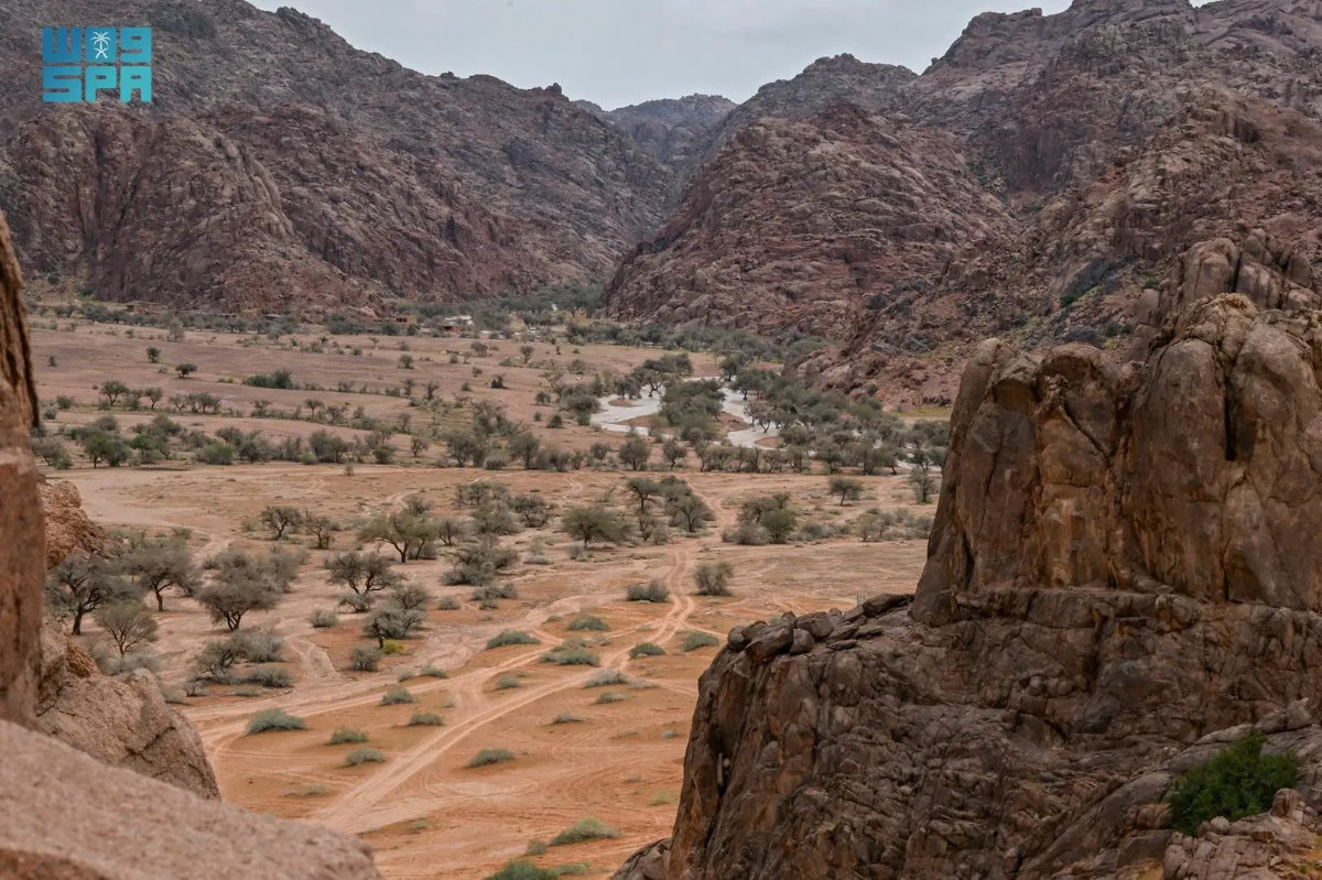 arabnews's tweet image. #PHOTOS: Images captured in #Saudi Arabia’s north-central region of #Hail as the Kingdom continued to experience moderate to heavy rainfall on April 19, 2026. arab.news/y2pkt