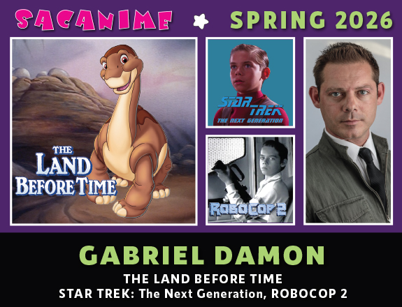 SacAnime's tweet image. Gabriel Damon will be at SacAnime Spring!

#GabrielDamon was an actor and voice performer best known for his roles as Littlefoot in the The #LandBeforeTime, also in the #EmpireStrikesBack, #Batman, #Robocop 2, #Disney’s #HighSchoolMusical, #TequilaSunrise, #LittleNemo, #StarTrek