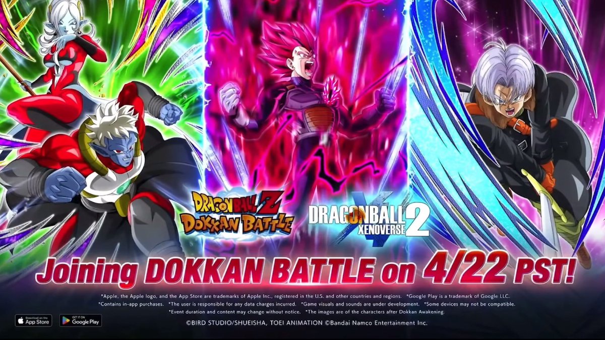 Btw they announced the Xenoverse collab for 4/22 PST.

So normal release time would be in 73 hours, or 1 AM EST on the 23rd.

That makes normal timing for Twitter details 28 hours from now, but this is a special collab, so we'll see 👍