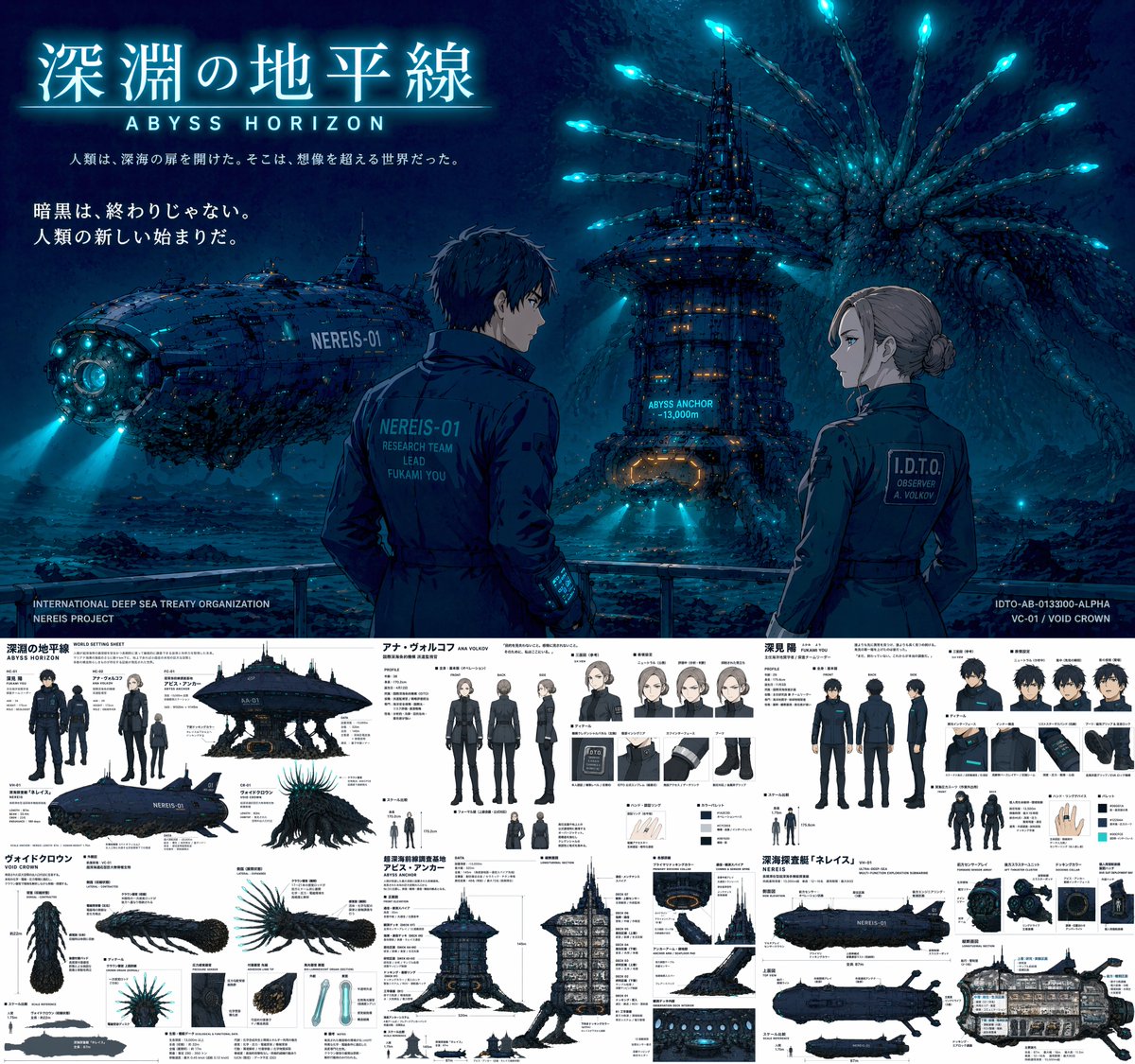 Sci-Fi Deep Sea Concept Art & Reference Sheet