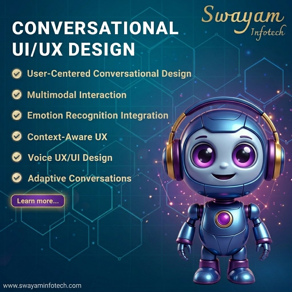 swayaminfotech's tweet photo. 🎨 Our Conversational UX/UI Design service focuses on user-centred approaches to create engaging ✨ and intuitive interactions. 
.
🌐Visit: https://t.co/CqWwaEr6rK
.
#AI #OpenAI #ChatGPT #UX #UI #ConversationalAI #NaturalLanguageProcessing #SmartApplications #swayamInfotech https://t.co/XqCrJjF6yH