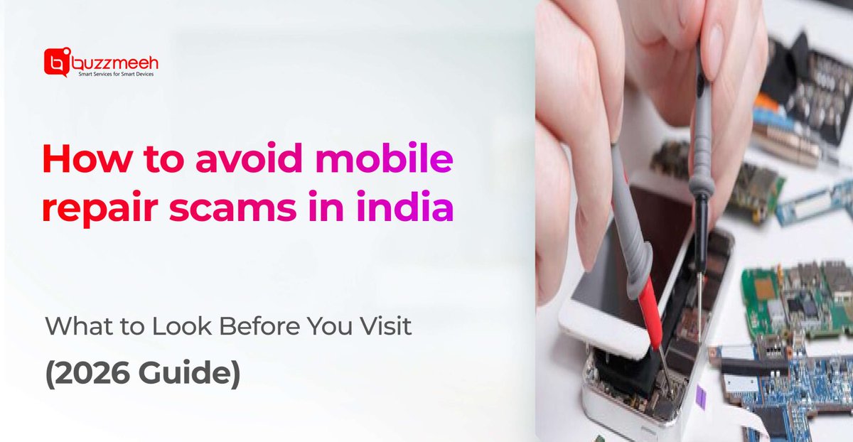 buzzmeeh's tweet image. 🚫📱 Don’t get trapped by mobile repair scams in 2026!

💡 Smart users verify. Scammers rely on urgency.
buzzmeeh.com/blogs/how-to-a…

#MobileRepair #TechTipsIndia #PhoneRepairScam #SmartphoneCare #RepairGuide2026 #StaySafeOnline #TechAwareness #MobileCare #AvoidScams #IndiaTech