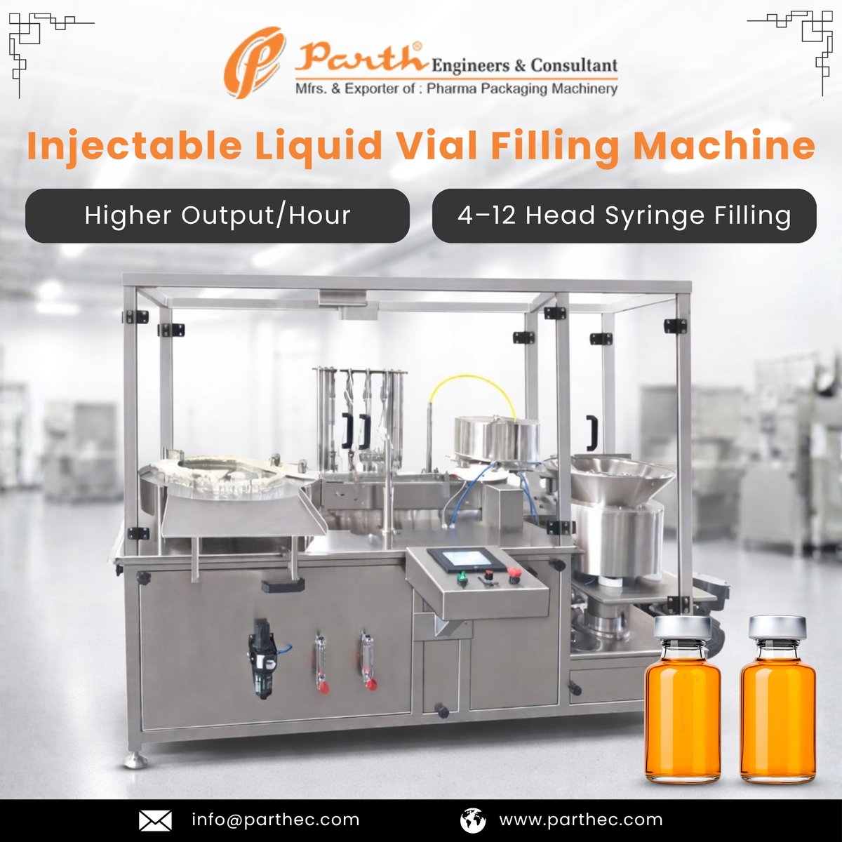 EngineersParth's tweet photo. Precision vial filling

Multi-head syringe filling (4–12 heads) with safety stop &amp; smooth conveying.

Visit: https://t.co/v3P4Ivp6Mb

#ParthEngineersandConsultant #parthec #InjectableVialFillingMachine #LiquidVialFillingMachine #SyringeFillingMachine #MultiHeadFilling https://t.co/P252RtIOzz