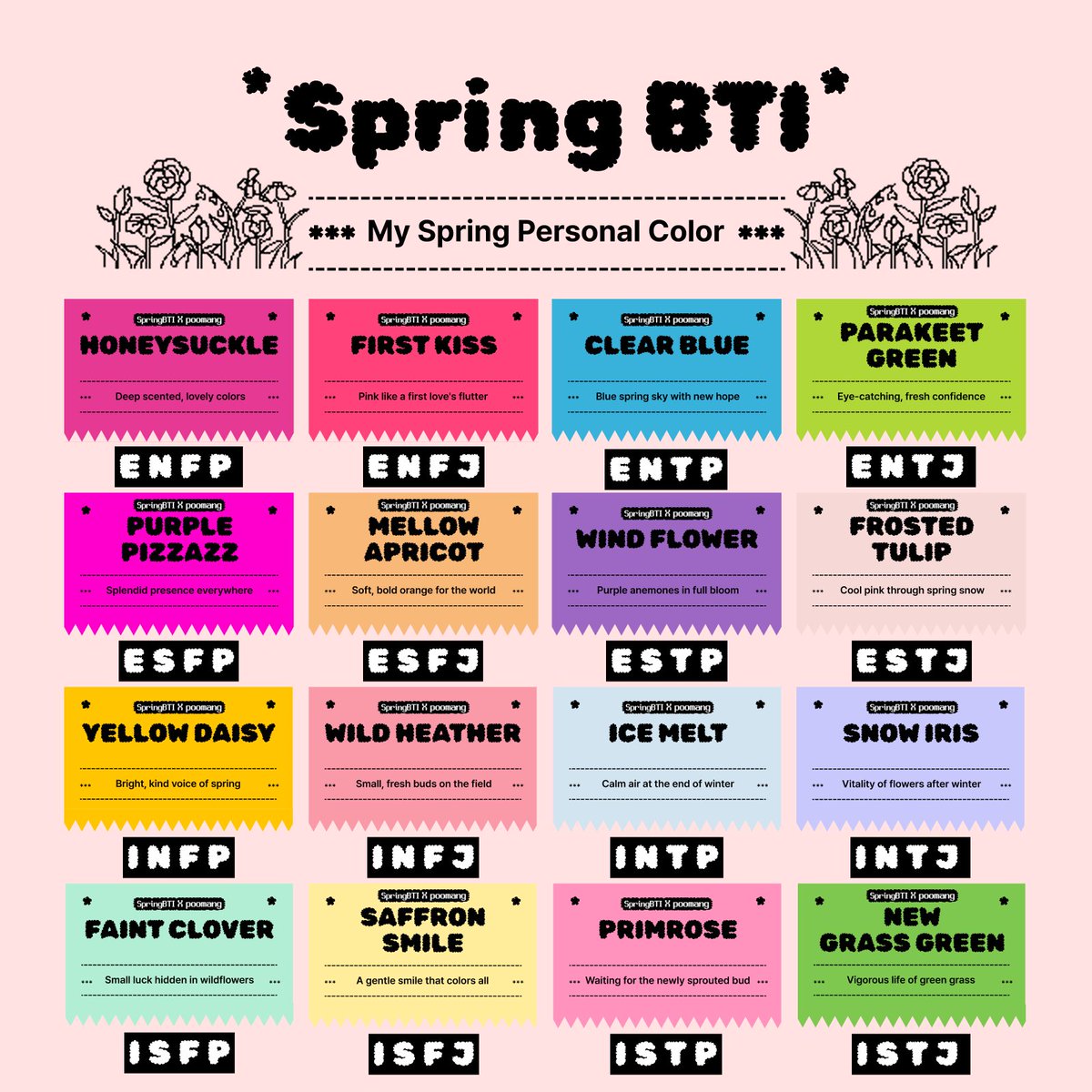 poomangofficial's tweet photo. Your spring personality has arrived!💐

Discover which spring shade defines you
Meet your true self in full bloom

🌸 https://t.co/u0GMYKlszd 

More fun tests available now!
👉 https://t.co/hchooGdhm3 https://t.co/80hAdkJi6G