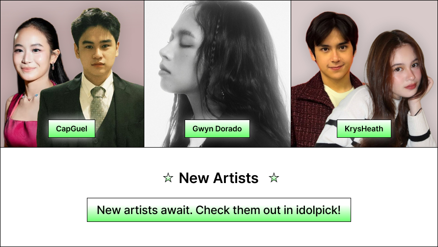 idolpick_vote's tweet photo. ✨𝗡𝗲𝘄 𝗔𝗿𝘁𝗶𝘀𝘁✨

Discover the newly added artists! 
Check it out on #idolpick

🌟#CapGuel
🌟#GwynDorado
🌟#KrysHeath

🔗https://t.co/KiKPqsUf7Z https://t.co/E8lSlGnUZ9